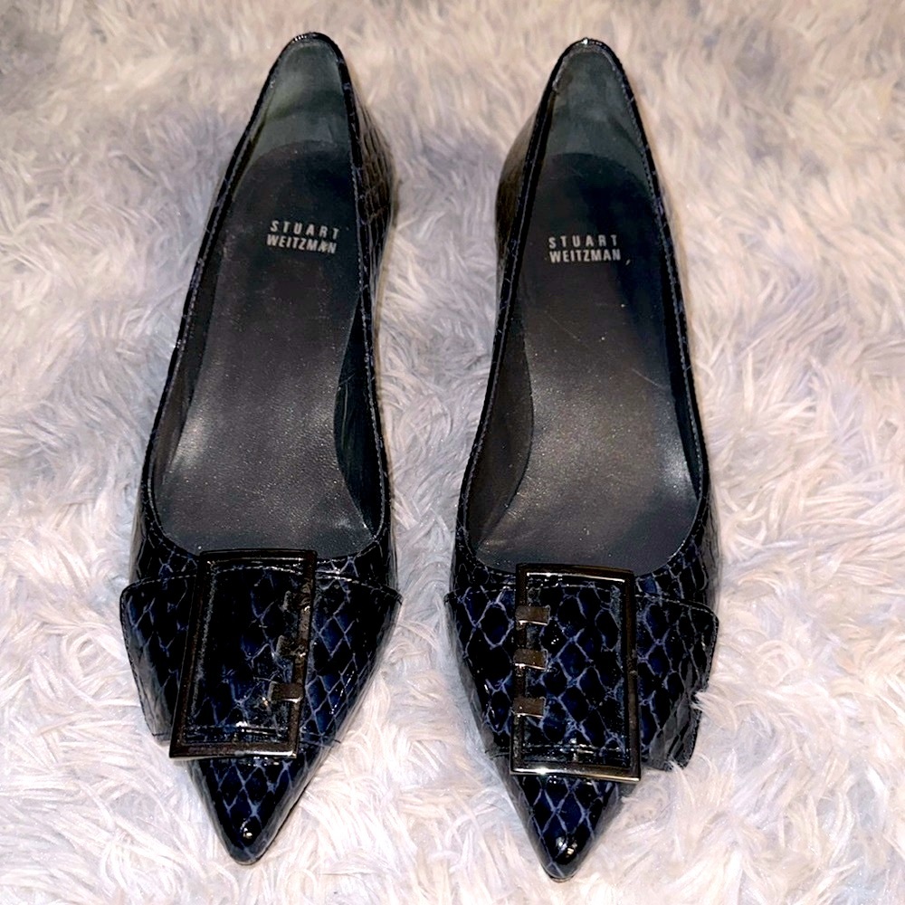 Stuart Weitzman Black Heels with Buckle Detail